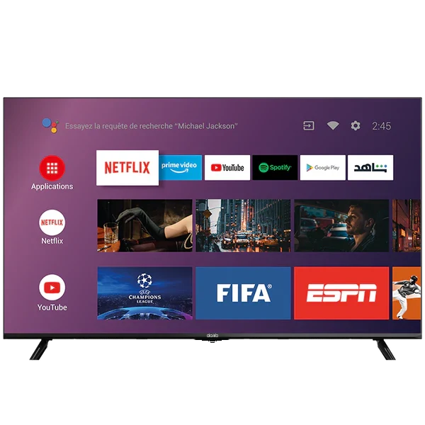TV LED 50" SMART Android Officiel 4K Récepteur intégré
