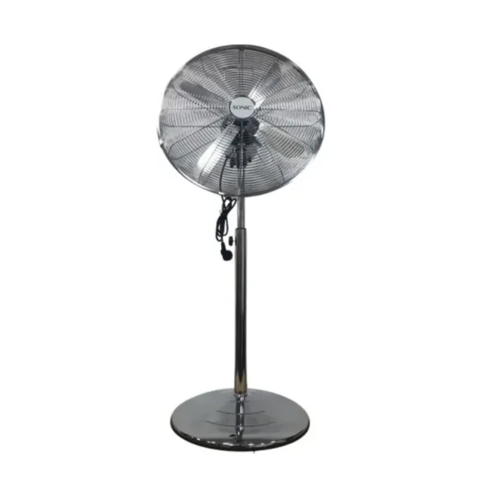 Sonic Ventilateur posable sur pied – 3 vitesses – 40W – 45 CM – INOX