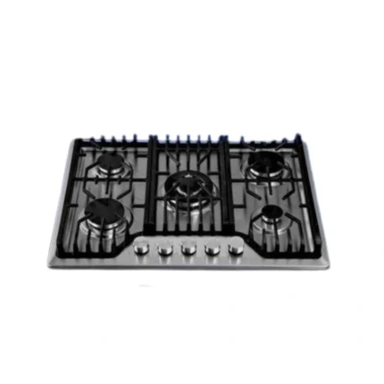 Active chef Plaque de cuisson Encastré à gaz 5F 70cm inox encastrable, Grilles en Fonte renforcée allumage électrique H5-70D3