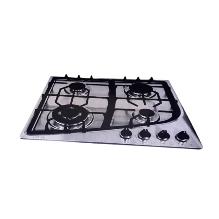 Active chef Plaque de cuisson à gaz encastrable inox premium 4 feux 60cm