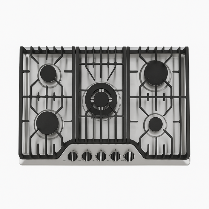 Active chef Plaque de cuisson à gaz encastrable inox premium 5 feux