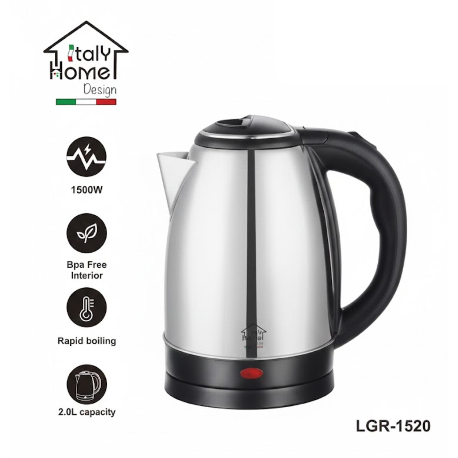 Bouilloire Italy Home 2L Gris Bouilloire Italy Home 2L Gris