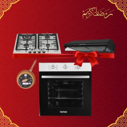 Pack Ramdan : Four encastrable + Hotte Aspirante + Plaque Encastrable 4 feux + Poêle.