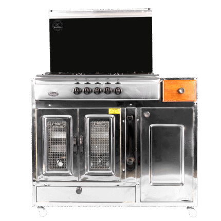 Cuisinière Tivoli 5 Feux avec Cache Bouteille Inox 110cm