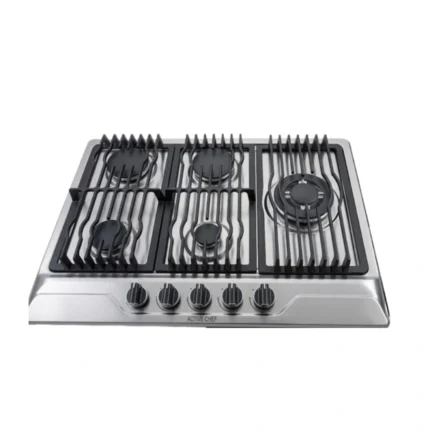 Active chef Plaque de cuisson à gaz encastrable inox 5 feux 70cm