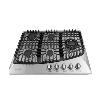 Active chef Plaque de cuisson à gaz encastrable inox 5 feux 70cm
