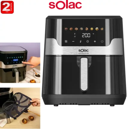 SOLAC Friteuse à air Fryre Léviter Gourmet G80 format XL 8 L, une puissance de 1700 W et des programmes automatiques