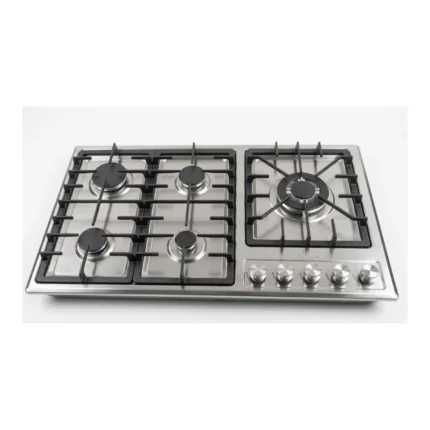 Elilte Plaque de cuisson à gaz encastrable inox 5 feux 86cm