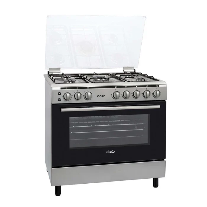 DAIKO Cuisinière à gaz 90 cm, 5 brûleurs – CAG9095XK DAIKO Cuisinière à gaz 90 cm, 5 brûleurs – CAG9095XK